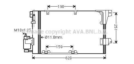 Радіатор кондиціонера Opel Astra G (98-), Zafira (99-) AVA AVA COOLING OLA5251D