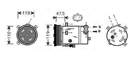 Компресор AVA COOLING OLAK277