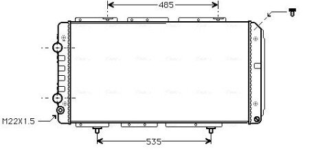 Радіатор охолодження двигуна PSA Jumper Boxer, Fiat Ducato 2,0-2,8TD 02> MT-AT AC+/- AVA AVA COOLING PE2150