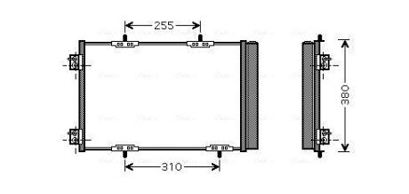 AVA CITROEN радіатор кондиціонера C2,C3 Aircross,C3 II,III,C4 Cactus, DS3, Opel, Peugeot 207/2008/208 AVA COOLING PEA5291D