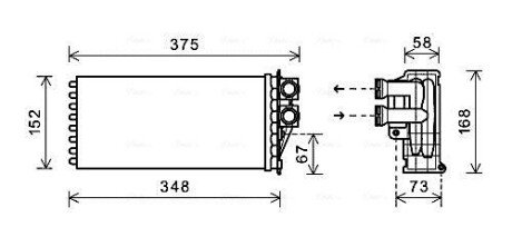 Радіатор обігрівача салону Peugeot 3008 5005, Citroen DS5 AVA AVA COOLING PEA6359 (фото 1)