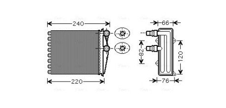 Радіатор обігрівача салону Opel Vivaro, Renault Trafic II III (основний) AVA AVA COOLING RT6380 (фото 1)