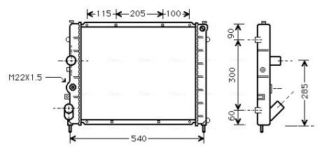 AVA RENAULT Радіатор охолодження KANGOO (1998) 1.9 AVA COOLING RTA2215
