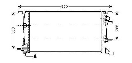 AVA RENAULT Радіатор охолодження двиг. FLUENCE 1.6 14-, MEGANE CC 1.6, 2.0 10-, MEGANE III 1.6, 2.0 09- AVA COOLING RTA2445