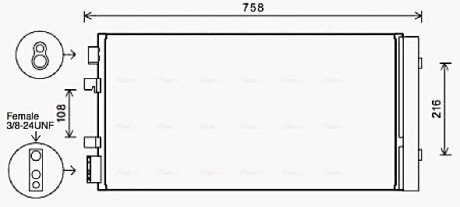 Конденсер кондиціонера RENAULT FLUENCE (08-) 1.5 dCi (AVA) AVA COOLING RTA5483D