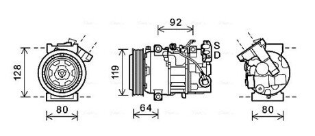 Компресор RENAULT MEGANE 2.0i/SCENIC 1.9DCi (AVA) AVA COOLING RTAK492 (фото 1)