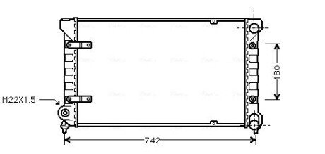 Радіатор охолодження двигуна TOLEDO I 18/20 MT -AC 91- (Ava) AVA COOLING ST2009