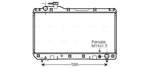 AVA TOYOTA Радіатор системи охолодження двигуна RAV 4 I 2.0 4WD 94- AVA COOLING TO2219