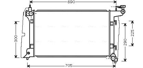 Радіатор охолодження двигуна Toyota Avensis 1,8i AT 03>08 AVA AVA COOLING TO2323 (фото 1)