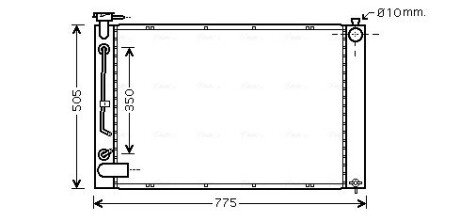 AVA LEXUS Радіатор охолодження двиг. RX 3.0 03- AVA COOLING TO2343 (фото 1)