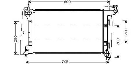 Радіатор охолодження двигуна Toyota Corolla 1,6i 01>07 AVA AVA COOLING TOA2290 (фото 1)