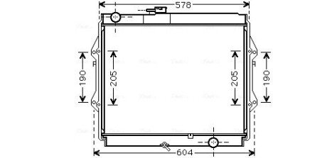 AVA TOYOTA Радіатор охолодження двиг. HILUX VI Пікап 2.5 D-4D 01- AVA COOLING TOA2642