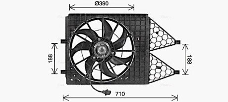 Вентилятор охолодження радіатора AVA COOLING VN7545