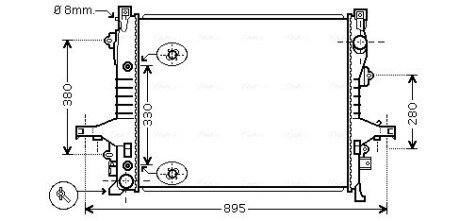 Радіатор, система охолодження двигуна AVA COOLING VO2133