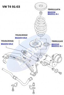 Проставка пружини (задньої/верхня) VW Т4 91-03 BELGUM PARTS BG2236