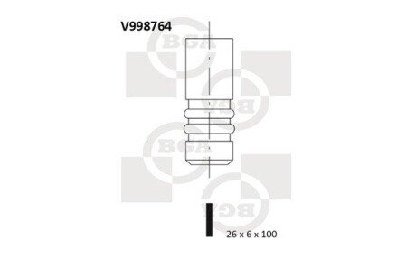 Клапан впуск. BMW 3(E46/E90)/5(E39/E60)/X3(E83) (M57/M47…) (26x6x100) BGA V998764