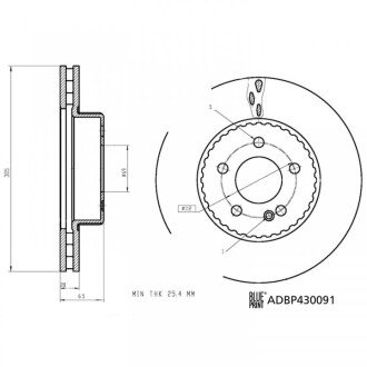 Диск гальм. передн. DB C205 BLUE PRINT ADBP430091