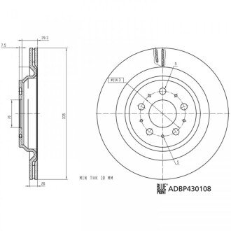 TESLA Диск гальм. задній MODEL 3 BLUE PRINT ADBP430108 (фото 1)