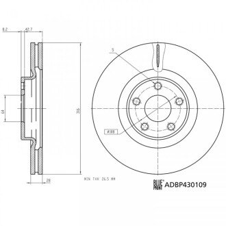 FORD Диск передній GALAXY III (CK) 2.0 EcoBlue BLUE PRINT ADBP430109 (фото 1)