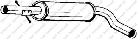 Глушник, алюм. сталь, середня частина AUDI A3 96-03 (105-109) BOSAL 105109