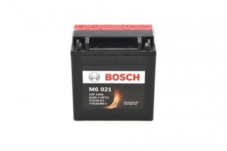 Мотоциклетна акумуляторна батарея AGM 12V 14 А*ч 210А - кратн. 2 шт BOSCH 0092M60210