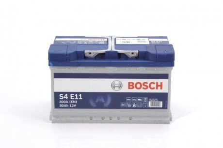 Автомобільний акумулятор S4 EFB 80Ah 800A R+ BOSCH 0 092 S4E 111