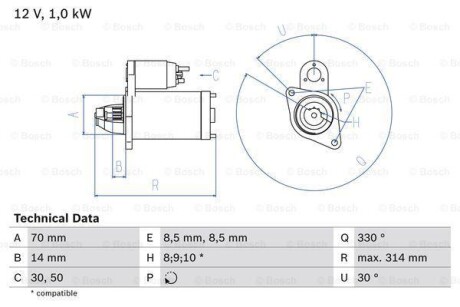 Стартер BOSCH 0986018570