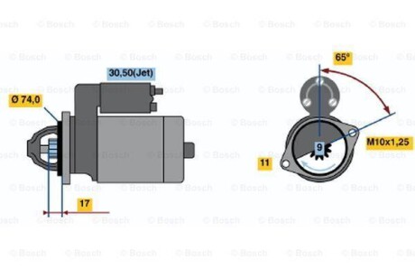 Стартер BOSCH 0986021530