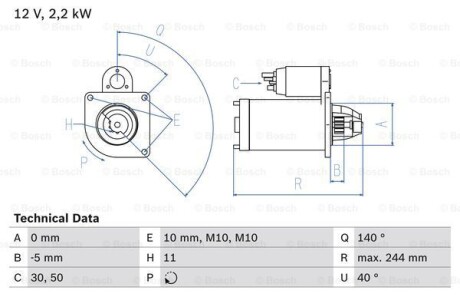 Стартер BOSCH 0986026260