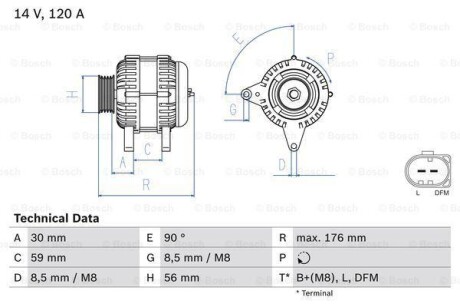 Генератор BOSCH 0986042830