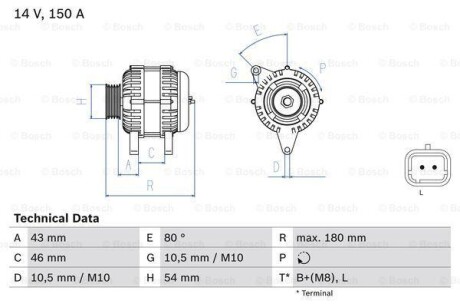 Генератор BOSCH 0986046240