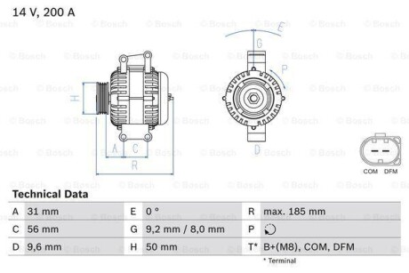 Генератор BOSCH 0986048550