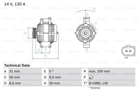 Генератор BOSCH 0986049010