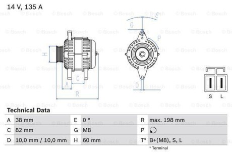 Генератор BOSCH 0986082190