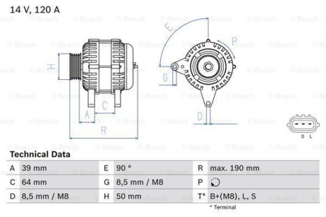 Генератор BOSCH 0986082440