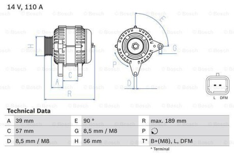 Генератор BOSCH 0986083440