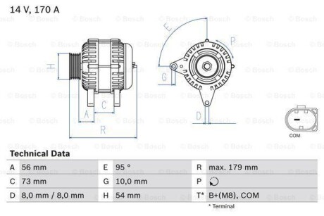 Генератор BOSCH 0986083470