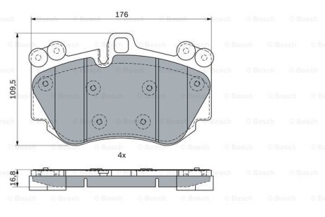 Комплект гальмівних колодок BOSCH 0986424073