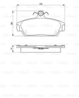 Колодки гальмівні (передні) Lada Samara 95-06/Rover 100 90-98 BOSCH 0986424092 (фото 1)