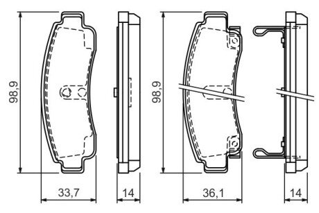 NISSAN К-т гальмівних колодок задн.Sunny BOSCH 0986424299