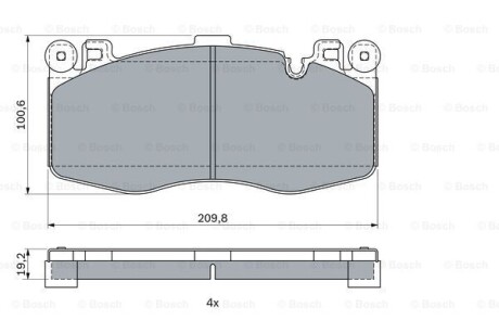 Колодки гальмівні (передні) BMW X5M (F15/F85)/X6M (F16/F86) 14-18 BOSCH 0986424387