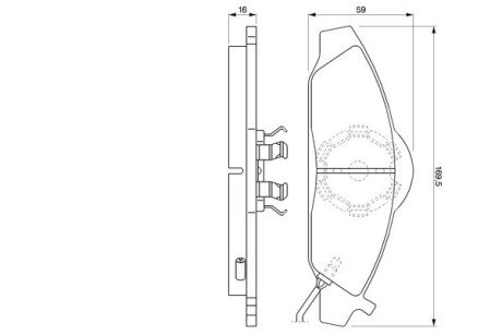 Колодки гальмівні дискові DAEWOO Korando/Musso 2.3,2.9,3.2 -05 BOSCH 0986424551