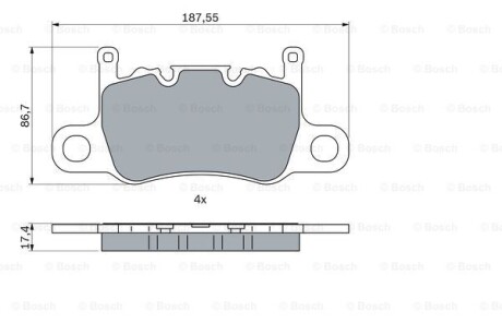 Комплект гальмівних колодок BOSCH 0986424605