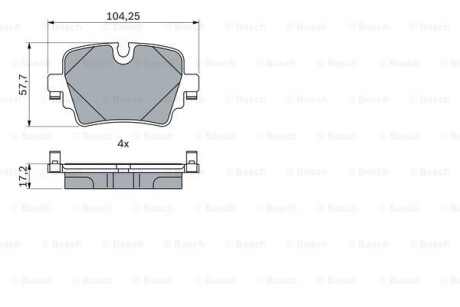 Комплект гальмівних колодок BOSCH 0986424623