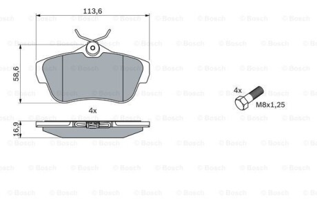 Комплект гальмівних колодок BOSCH 0986424625