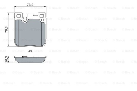 Комплект гальмівних колодок BOSCH 0986424755