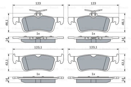 Колодки гальмівні (задні) Ford Fiesta 17- BOSCH 0986424866