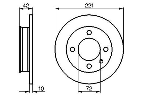 FORD диск гальмівний передній FIESTA 76-89 221 10 8.7 BOSCH 0986478068