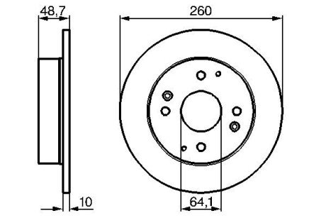 Диск гальмівний задн. HONDA Accord ROVER 620/623 93- (260*10) BOSCH 0986478172