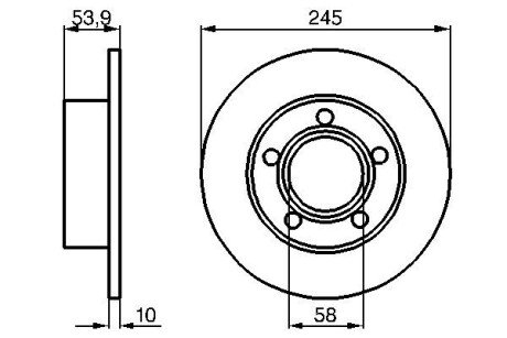 Диск гальмівний задн. AUDI A6 quttro 97-04 (245*10) BOSCH 0986478461